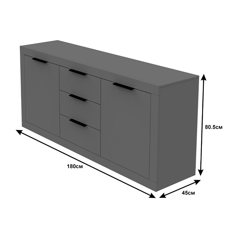 Μπουφές Doha σε Ανθρακί Απόχρωση 180x45x80.5