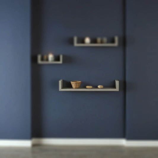 Ραφιέρα Τοίχου Derva σε Cement Γκρι Απόχρωση 60x15x10