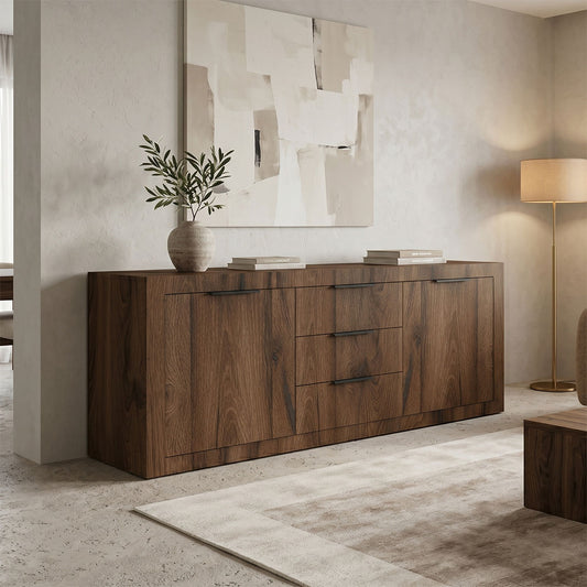 Μπουφές Doha Καρυδί με Oak 180x45x80.5