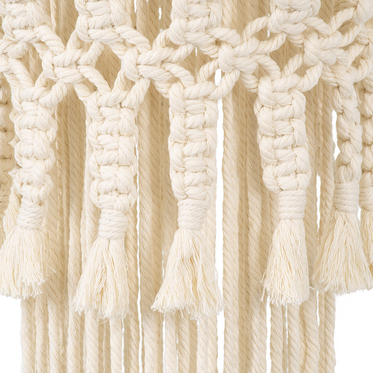 36200 ETHIOPIA Boho Καπέλο Φωτιστικού - Μακραμέ Πλεκτό Χειροποίητο Μπεζ Σχοινί Μ30 x Π30 x Υ90cm