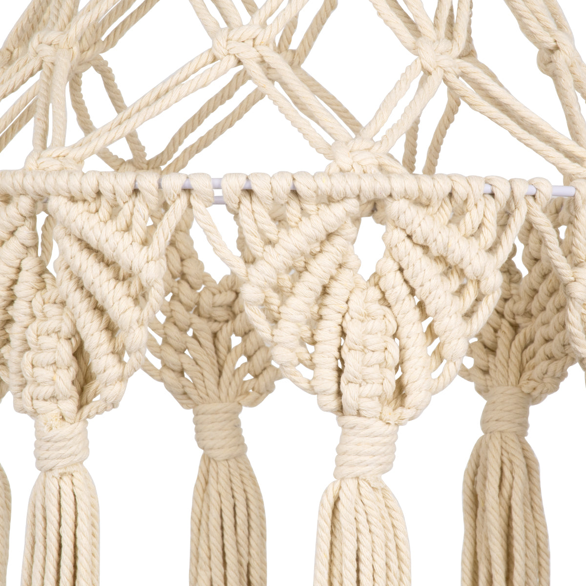 36201 MOROCCO Boho Καπέλο Φωτιστικού - Μακραμέ Πλεκτό Χειροποίητο Μπεζ Σχοινί Μ30 x Π30 x Υ70cm