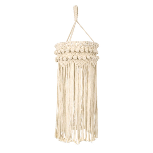 36205 UGANDA Boho Καπέλο Φωτιστικού - Μακραμέ Πλεκτό Χειροποίητο Μπεζ Σχοινί Μ25 x Π25 x Υ70cm