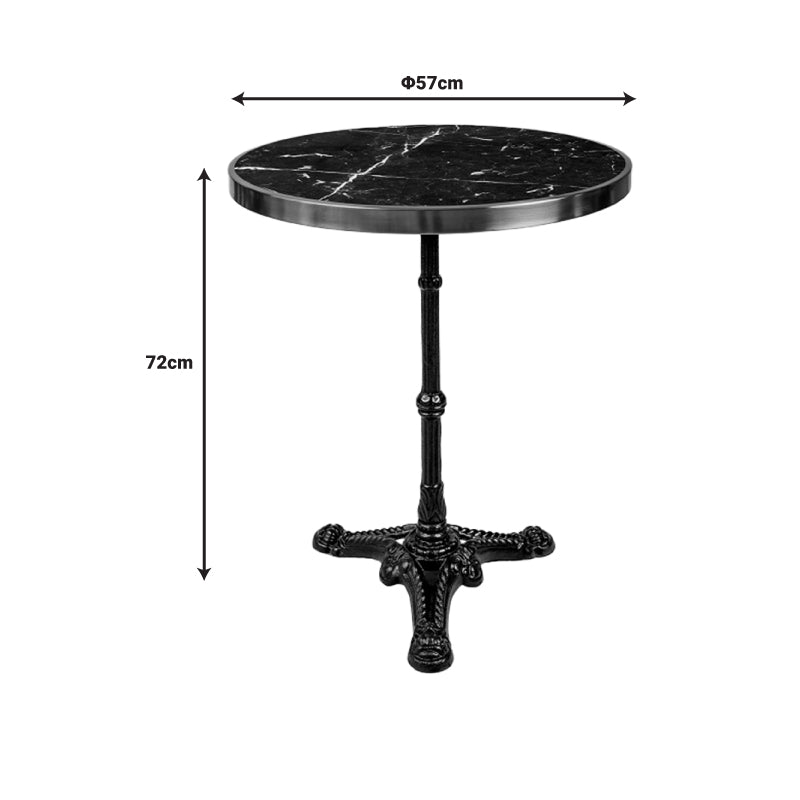 Τραπέζι Μαρμάρινο Andeket Μαντέμι σε Μαύρη-Χρυσή Απόχρωση Φ57x72