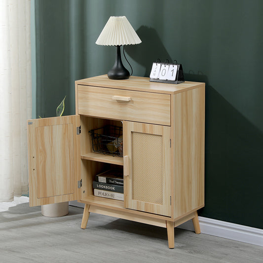 Μπουφές Scandy Ξύλο Πεύκου-Rattan σε Φυσική Απόχρωση 60x30x80