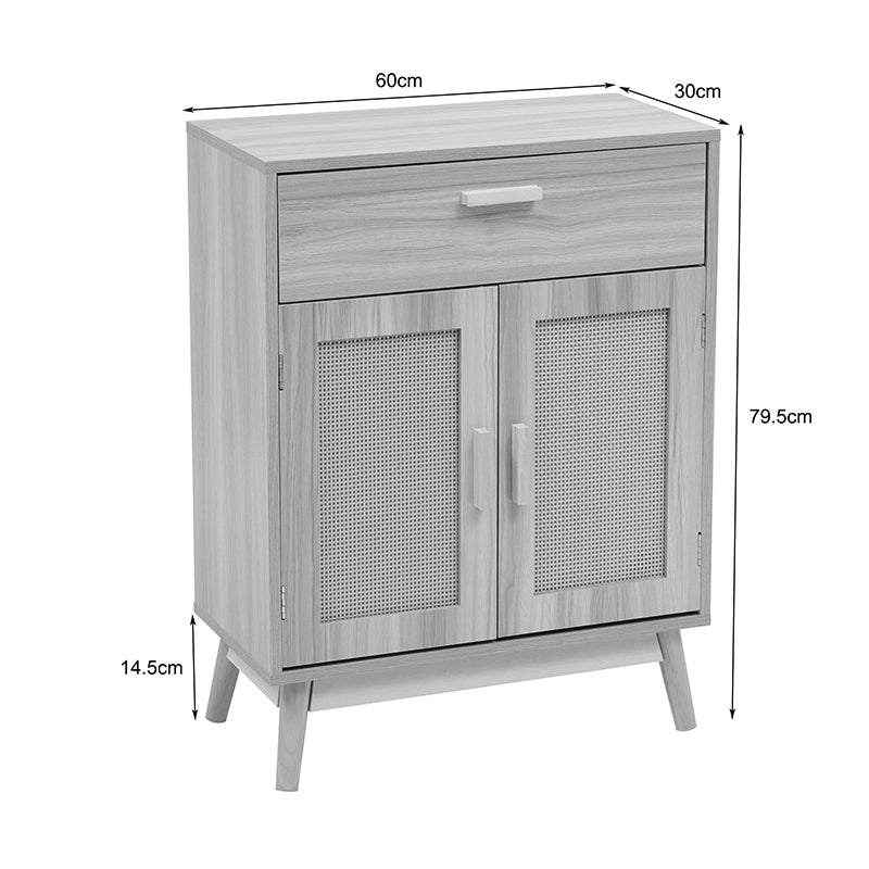 Μπουφές Scandy Ξύλο Πεύκου-Rattan σε Φυσική Απόχρωση 60x30x80