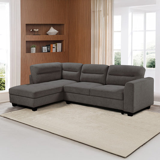 Γωνιακός Καναπές Δεξιά Γωνία Camile Ύφασμα σε Ανθρακί Απόχρωση 270x174x95