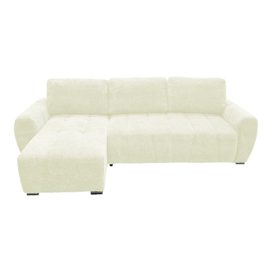 Γωνιακός Αναστρέψιμος Καναπές-Κρεβάτι Vivad Ύφασμα σε Μπεζ Απόχρωση 275x164x91