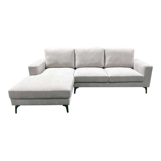 Γωνιακός Καναπές Menande Δεξιά Γωνία με Ιβουάρ Ύφασμα 248x160x89