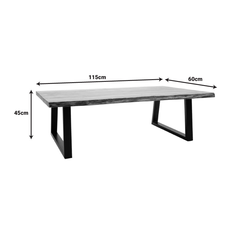 Τραπέζι Miles Slim Μασίφ Ξύλο Ακακίας σε Φυσική Απόχρωση με Μαύρα Μεταλλικά Πόδια 115x60x45