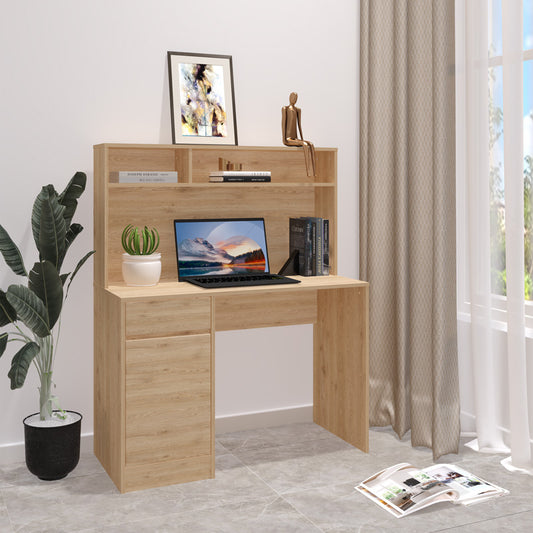 Γραφείο Εργασίας Secreta με Ράφι σε Oak Απόχρωση 110x50x135
