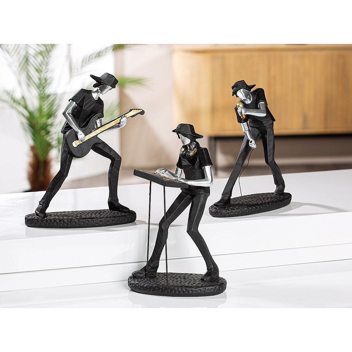 Διακοσμητικό Μουσικός Μαύρο Polyresin 17x11x24 σε 3 Σχέδια