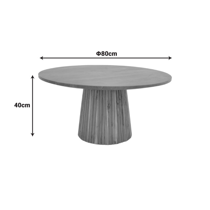 Τραπέζι Σαλονιού Canicule ΙI Μασίφ Ξύλο Ακακίας σε Φυσική Απόχρωση Φ80x40