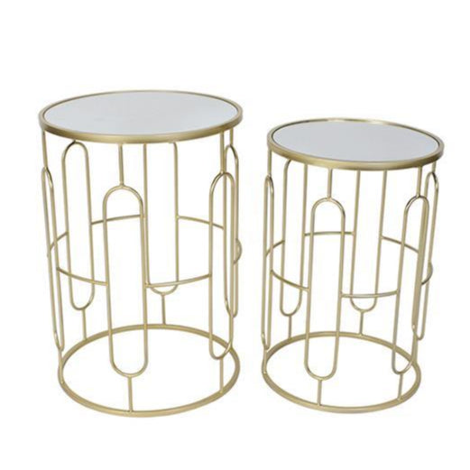 ΤΡΑΠΕΖΑΚΙΑ ΒΟΗΘΗΤΙΚΑ 2 ΤΜΧ ΜΕΤΑΛΛΙΚΟ ΧΡΥΣΟ S:35.5x35.5x53.5 L:40.5x40.5x58.5