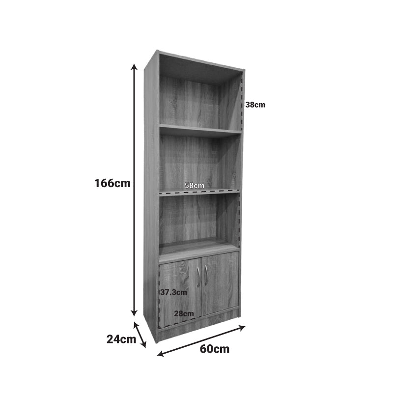 Βιβλιοθήκη Tekaro σε Λευκή Απόχρωση 60x29x166
