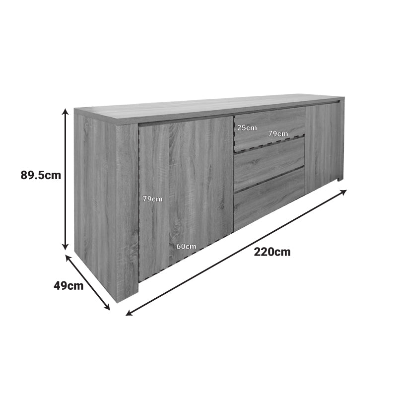 Μπουφές Kalya σε Wenge Απόχρωση 220x49x89.5