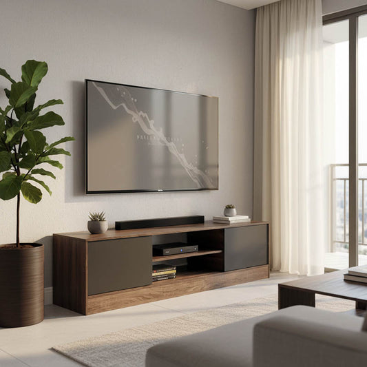 Έπιπλο Τηλεόρασης Sasa I σε Oak-Ανθρακί Απόχρωση 150x35x41.5