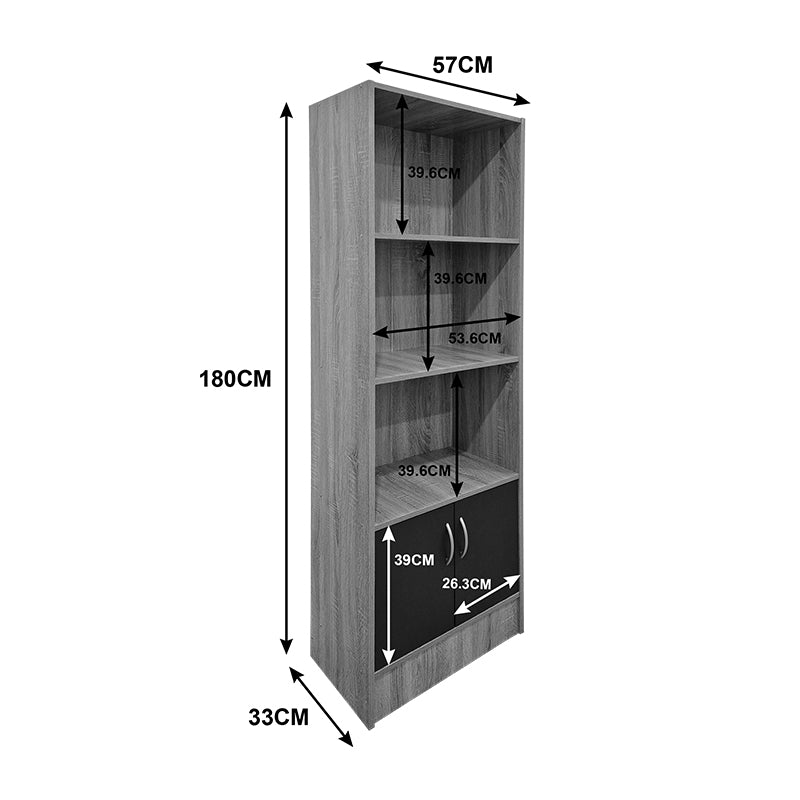 Βιβλιοθήκη Tekaro Sonoma-Ανθρακί 57x33x180