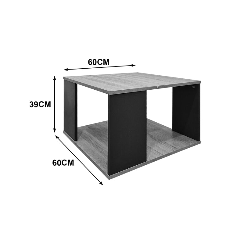 Τραπέζι Σαλονιού Zelegan Sonoma-Ανθρακί 60x60x39