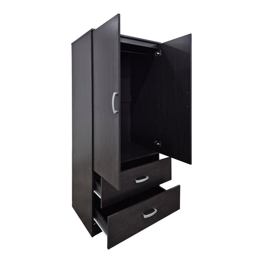 Ντουλάπα Δίφυλλη με 2 Συρτάρια Alvia Wenge 80x51.5x180