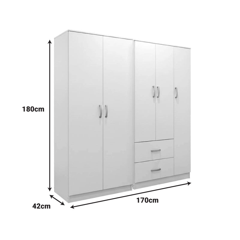 Ντουλάπα Πεντάφυλλη Lego I Λευκή 170x42x180