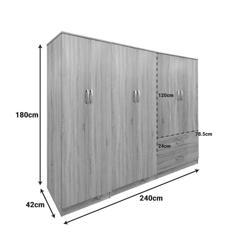 Ντουλάπα Εξάφυλλη Lego I Sonoma 240x42x180