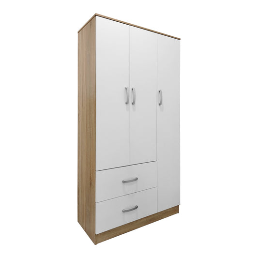 Ντουλάπα Πεντάφυλλη με Πατάρι Athos I Sonoma-Λευκή 170x42x240