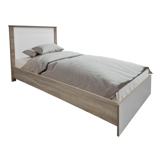 Σετ Κρεβατοκάμαρας Athos Sonoma Λευκό με Κρεβάτι 90x190εκ Σετ 2 Τεμ.