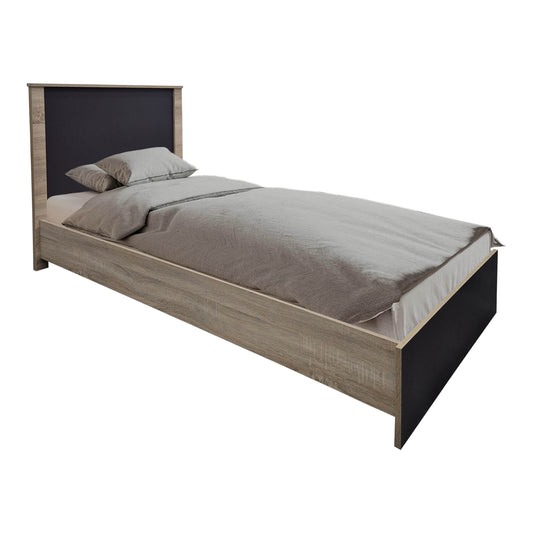 Σετ Κρεβατοκάμαρας Athos Sonoma Ανθρακί με Κρεβάτι 90x190εκ Σετ 3 Τεμ.