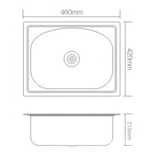 Νεροχύτης Undir Ανοξείδωτος 46x42εκ