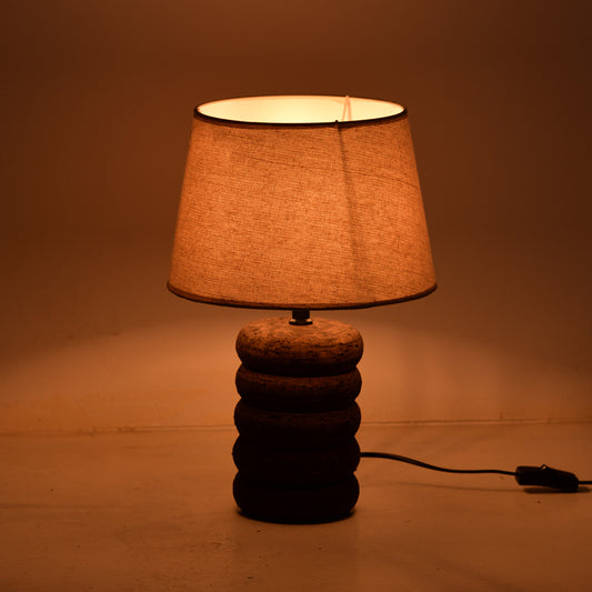 Επιτραπέζιο Φωτιστικό Graike Ε27 Κεραμικό σε Γκρι Antique-Μπεζ Απόχρωση Φ26x37