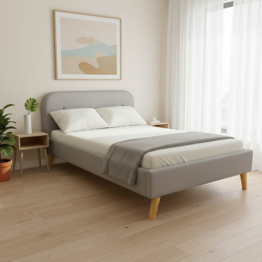 Κρεβάτι Lumilux Ύφασμα σε Γκρι Απόχρωση 160x200εκ