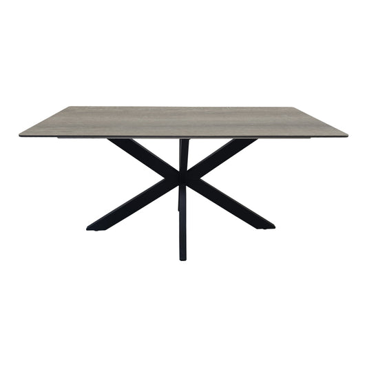 Τραπέζι Bethan Sonoma με Γκρι MDF και Μαύρο Μέταλλο 180x90x75