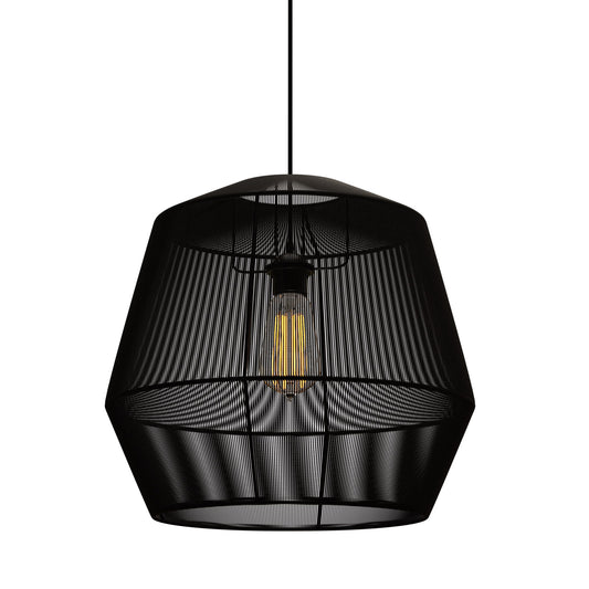 Κρεμαστό Μονόφωτο Φωτιστικό Μάυρο Ε27 Φ39x120