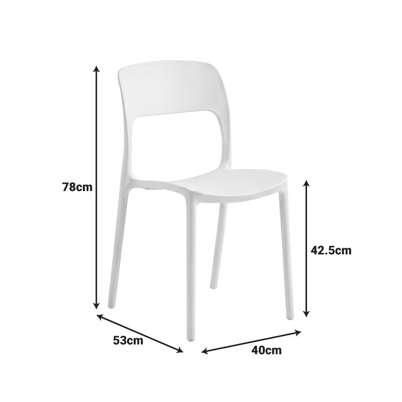 Chair Stackable Zanna PP White 40x53x78