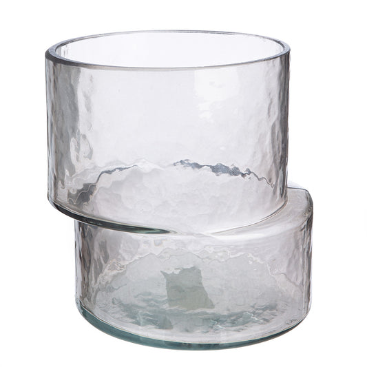 Βάζο "Levels" Γυάλινο Γκρι 16.5x14.5x16.5