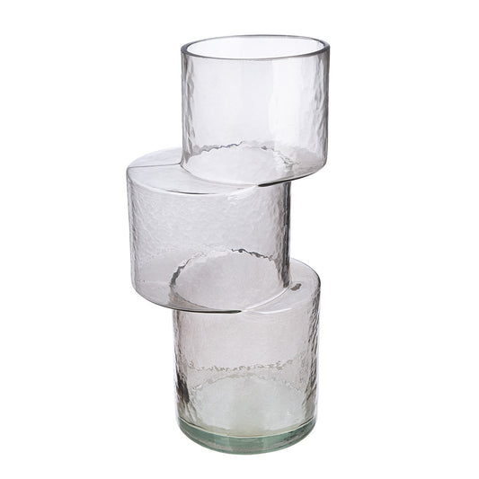 Βάζο "Levels" Γυάλινο Γκρι 13.5x11.5x28.5