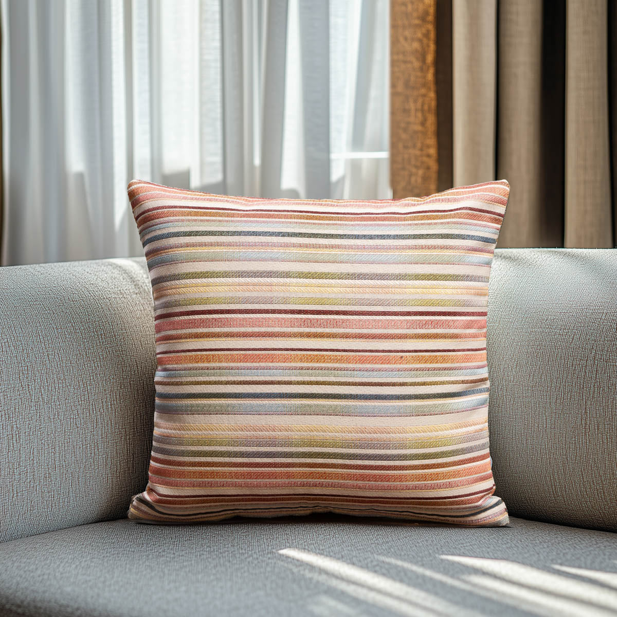 Μαξιλαροθήκη Στόφα Ινδικές Γραμμές 40x40εκ