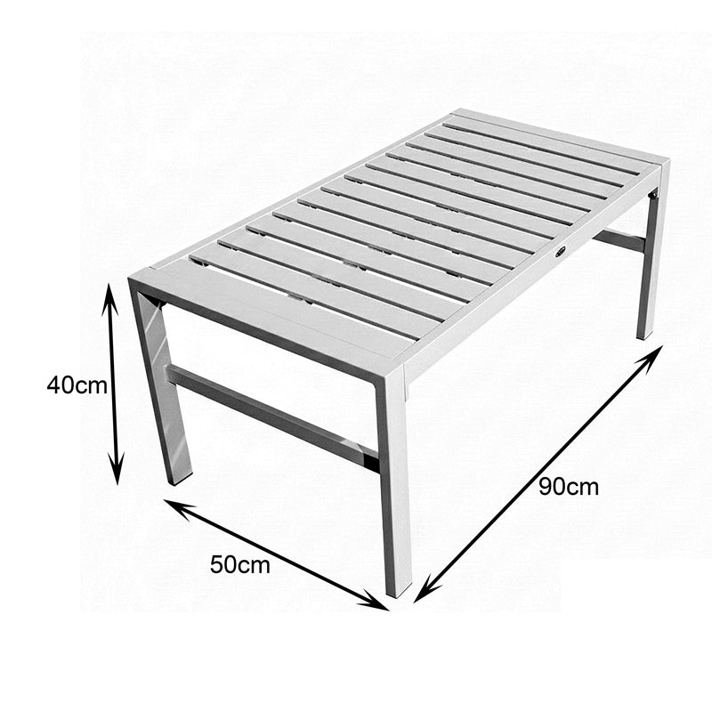 Σαλόνι Gardenly Σετ 4 Τμχ Αλουμίνιο σε Λευκή Απόχρωση με Μπεζ Μαξιλάρια