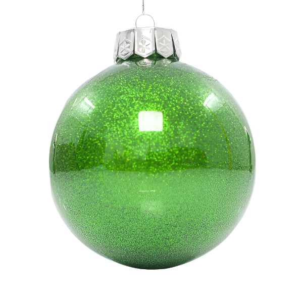 ΜΠΑΛΑ ΠΛΑΣΤΙΚΗ PET ΠΡΑΣΙΝΗ ΓΥΑΛΙΣΤΕΡΗ ΜΕ GLITTER ΣΕΤ 2 ΤΜΧ 13εκ