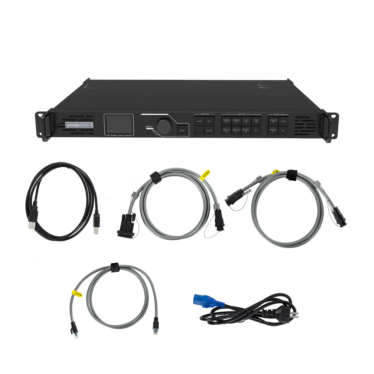 VX400 41014 Novastar VX400 All in One Processor & Video Controller για Οθόνες LED Video Wall 2.6 million pixel Max W10240px/Max H8192px - Input Signal W1920 x H1200@60Hz - 4 Gigabit Ethernet Output Port - AC 220-240V IP20 - Μ48.3 x Π30.1 x Υ5