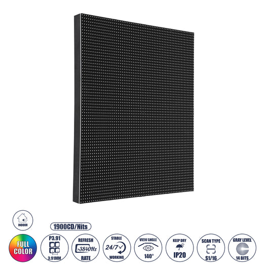 NEOWALL 41024 Module για Οθόνες Video Wall 25x25cm 64x64px P3.91 LED 45W 3840Hz 4096 Dots ≥1900cd/㎡ Nits DC 5V Εσωτερικού Χώρου IP31 Full Color S1/16 14Bits - Kinglight SMD2121 - Αριστερό - Μ25 x Π1.2 x Υ25