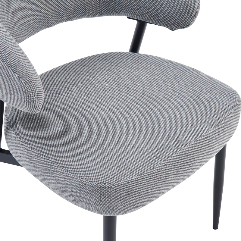 Chair Timur Grey Fabric with Black Metal Legs 61x55x78