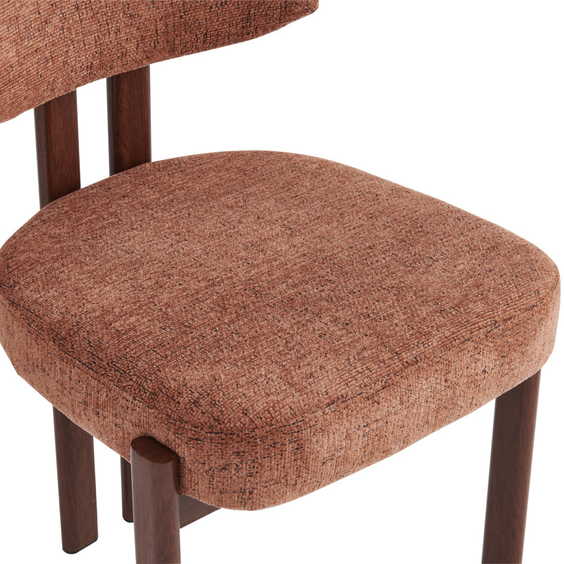 Chair Glamor Fabric Brown-Walnut Metal Legs 53x51x81