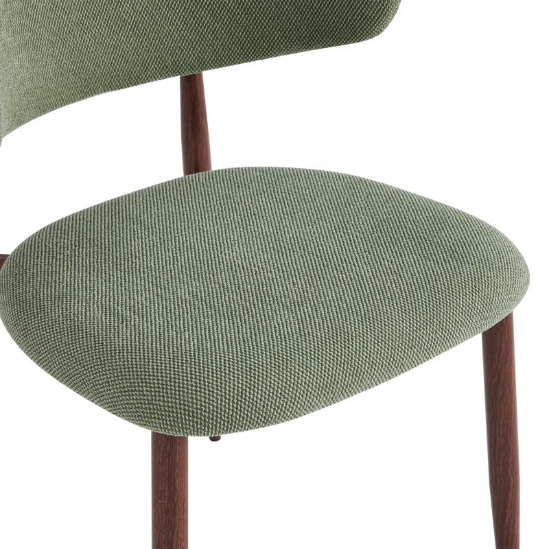 Moss Chair Pistachio Fabric - Walnut Metal Legs 53x50x76