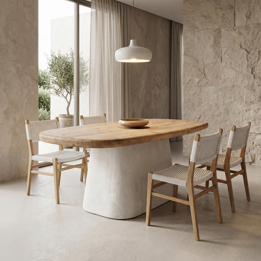 Τραπέζι Fessen Ξύλο Ελάτου-MDF Oak-Λευκό 180x90x78