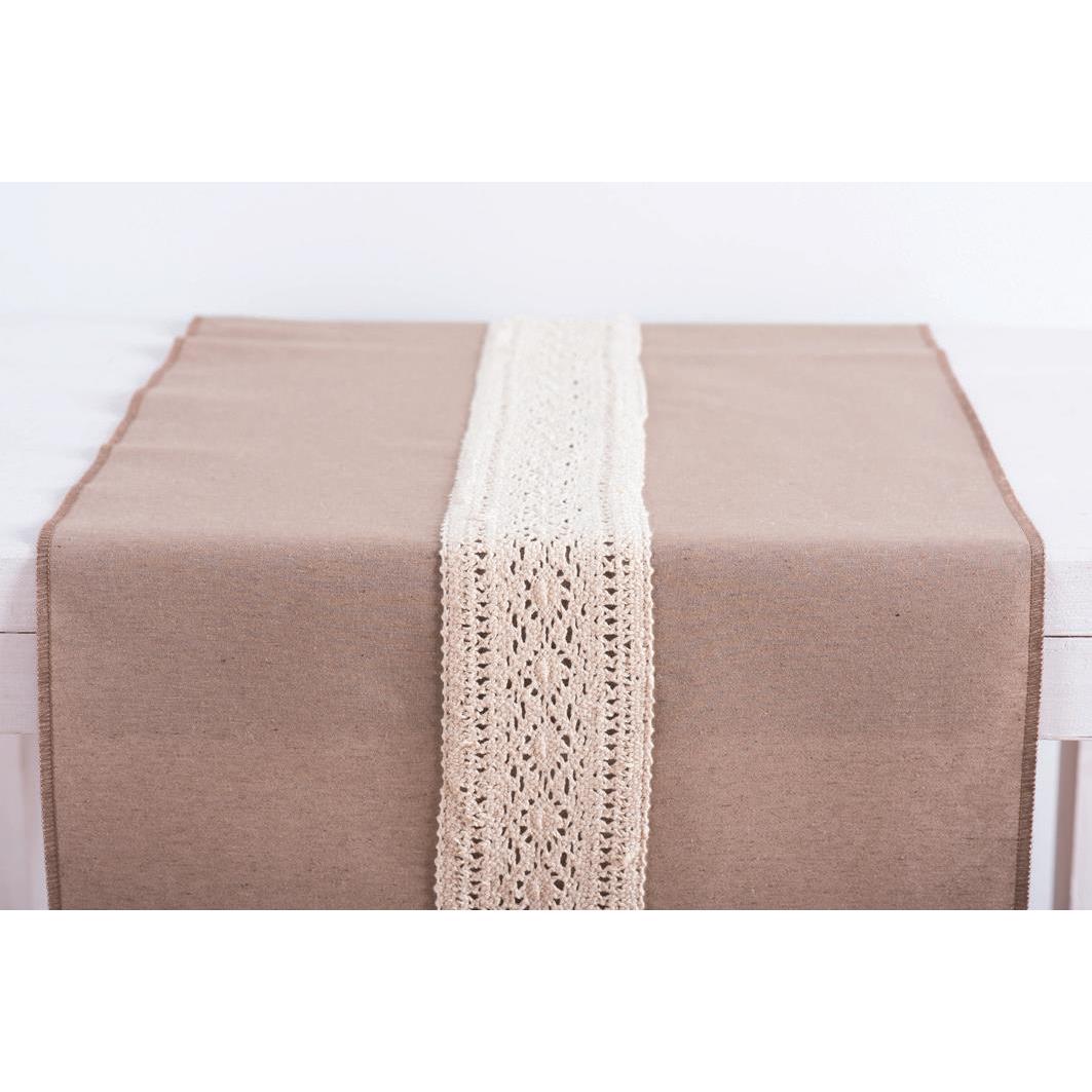 Ράννερ Ύφασμα και Δαντέλα 45εκ Εκρού