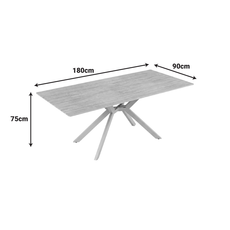 Τραπέζι Olven Sintered Stone σε Όψη Τραβερτίνας 180x90x75