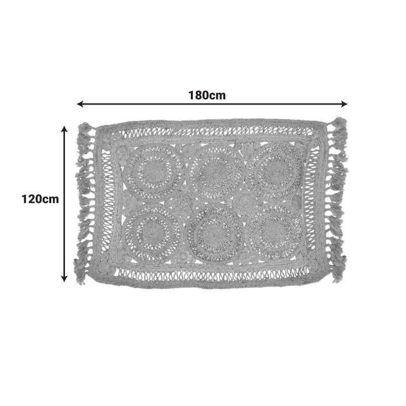 Χαλί Adena Γιούτα με Κρόσσια σε Φυσική Απόχρωση 120x180εκ
