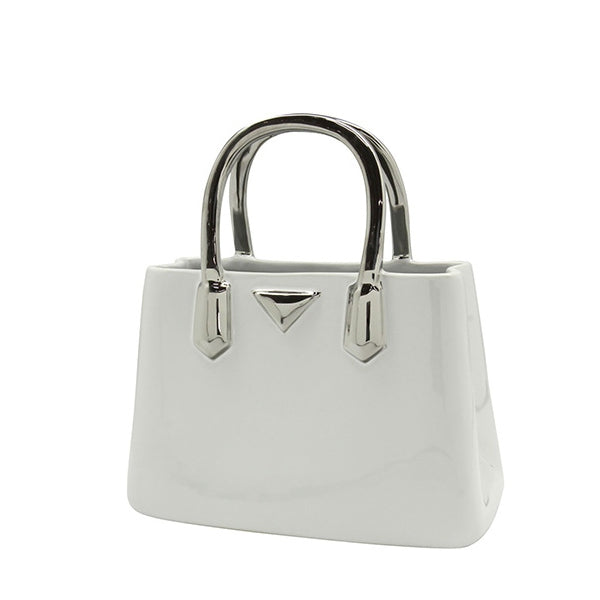 Βάζο Handbag "Milan" Κεραμικό Λευκό 24.5x11.5x25.5