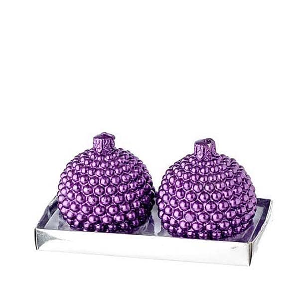 Κερί Μπάλα Μωβ με Πέρλες 8εκ S/2